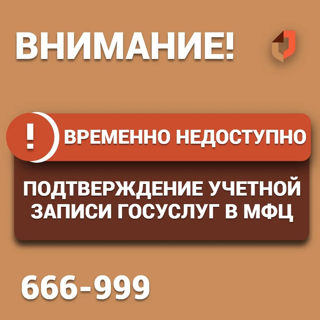 Временное ограничение: подтверждение учетной записи Госуслуг в центрах обслуживания и МФЦ