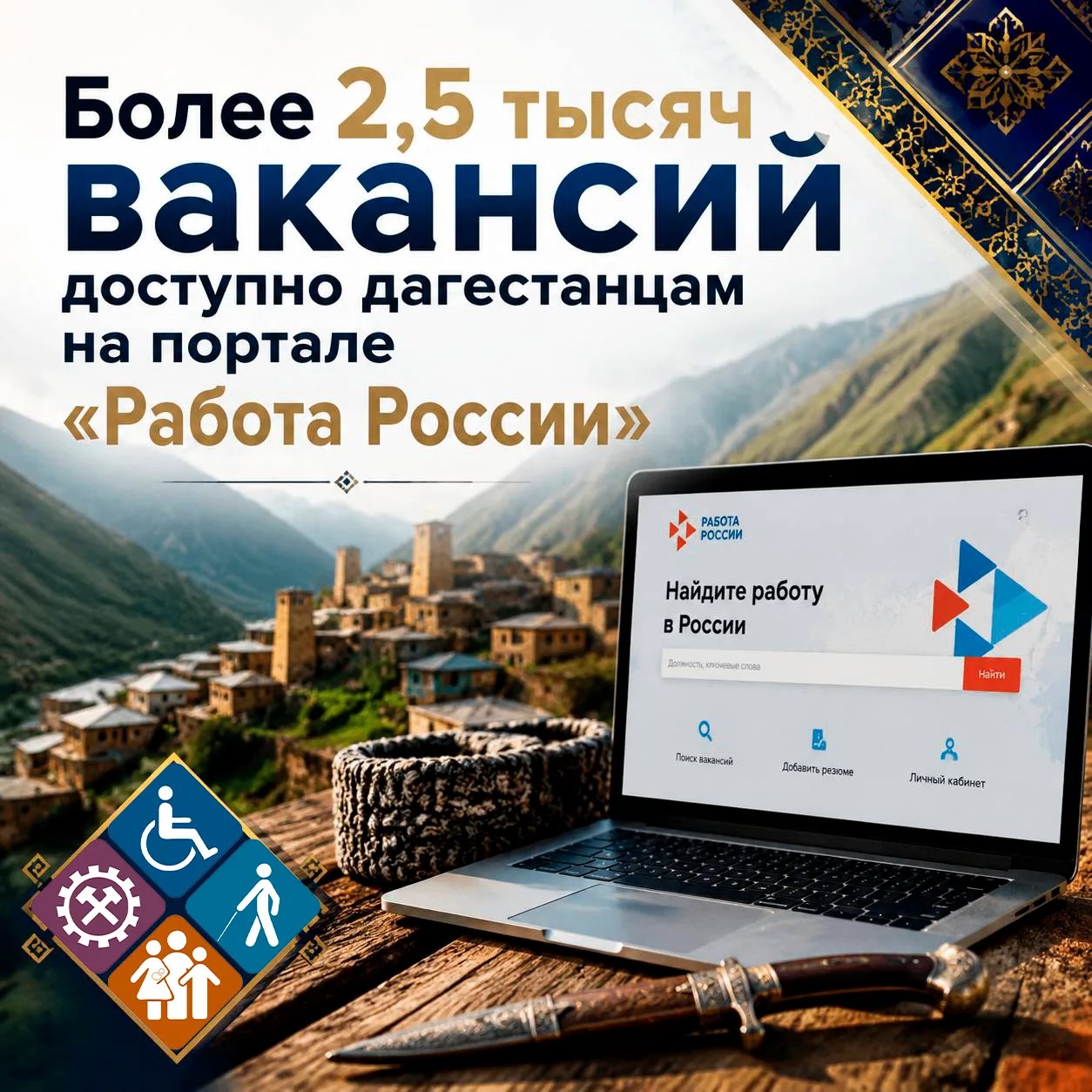 Свыше 2,5 тысяч вакансий представлено на портале "Работа России" для дагестанцев