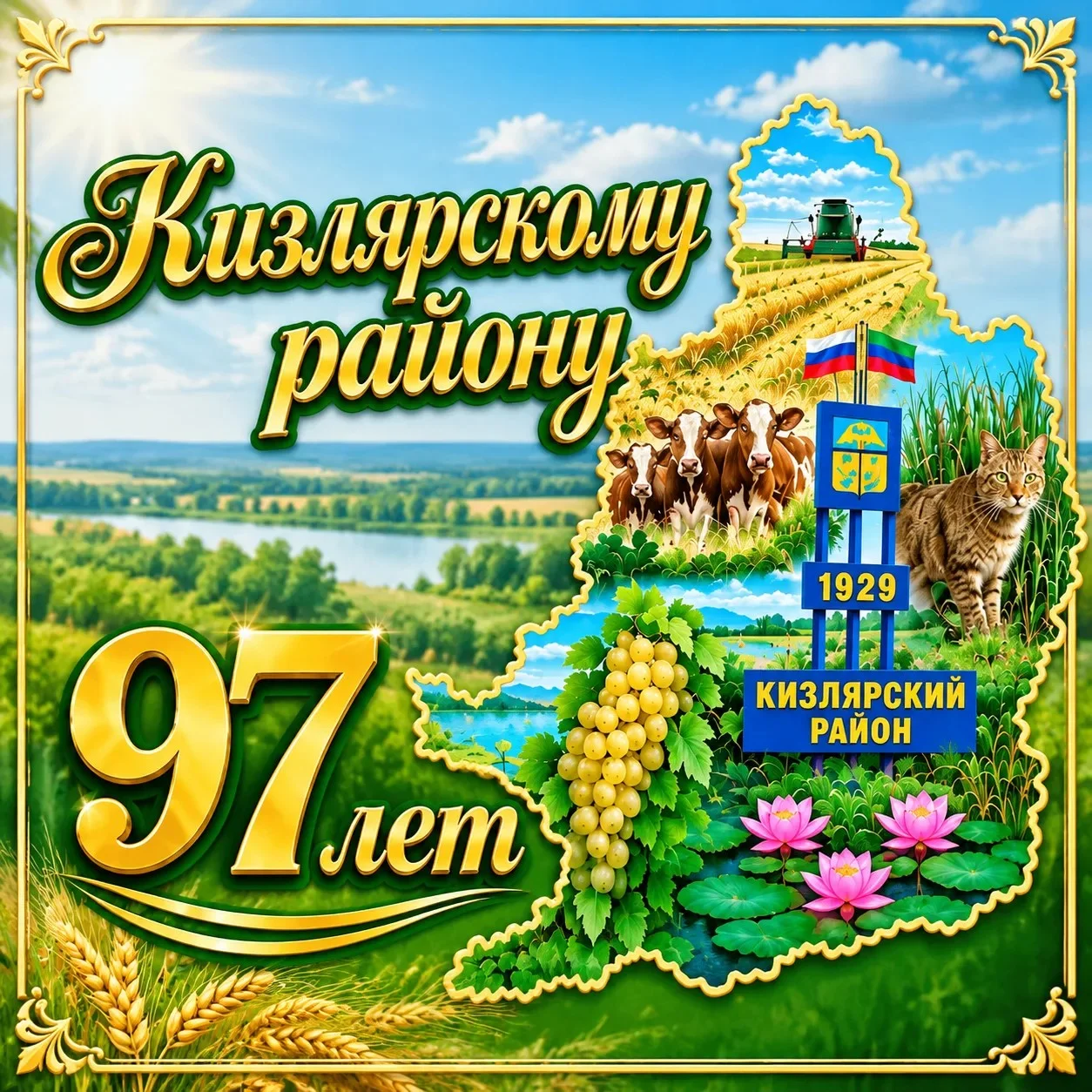 Глава Кизлярского района поздравил жителей  с 97-летием муниципалитета