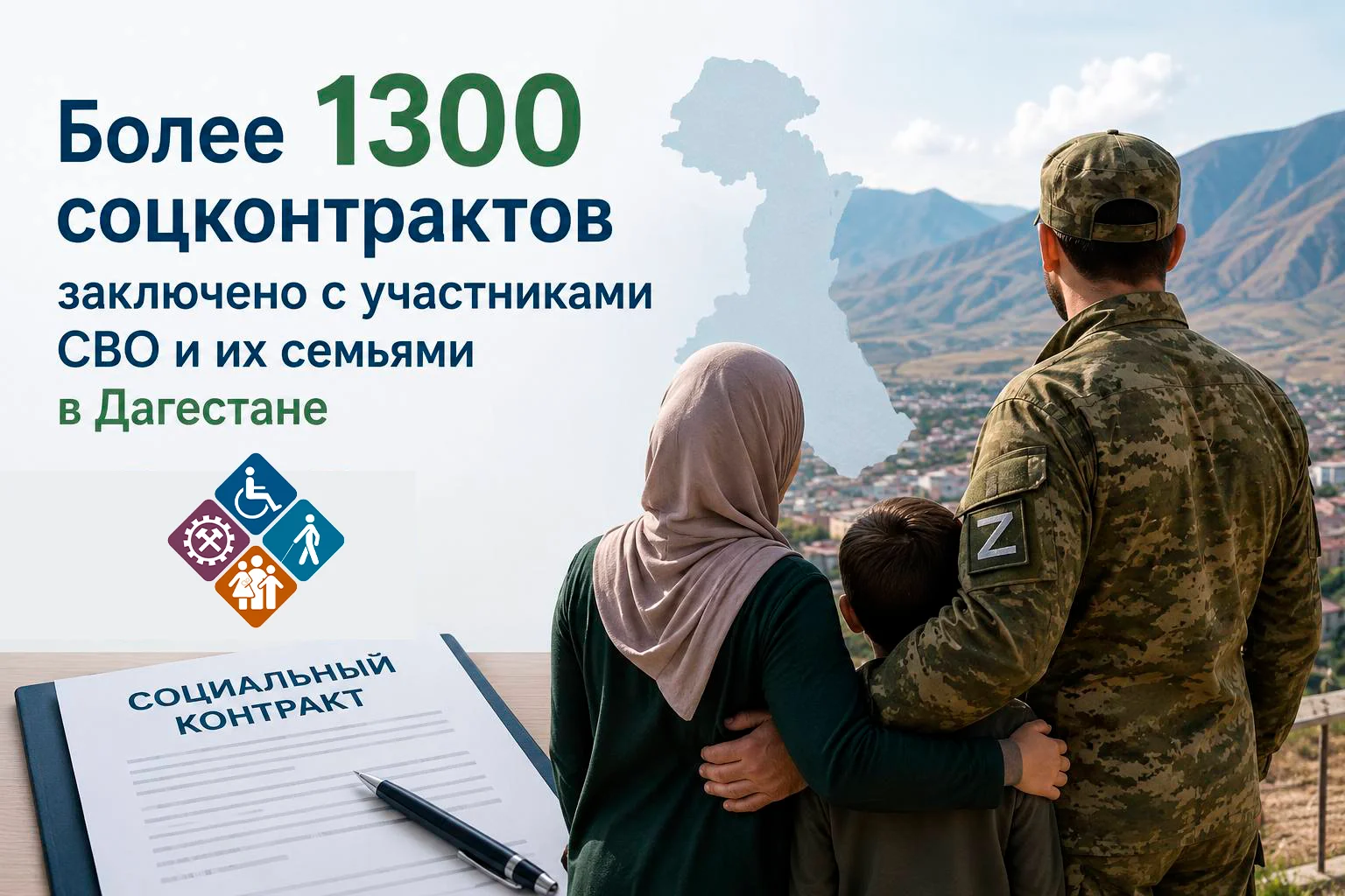 Минтруд РД заключил соцконтракты с более 1300 участниками СВО и их семьями