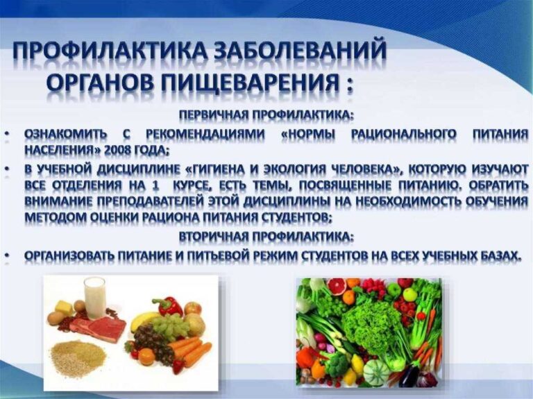 Профилактика заболеваний органов пищеварения