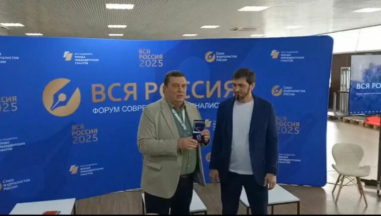 Военный корреспондент Первого канала Гусейн Гусейнов удостоен почётного знака Союза журналистов России «За храбрость»