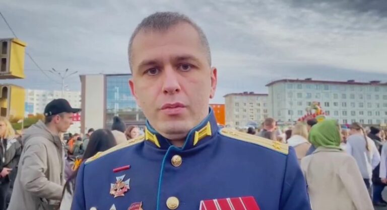 Кавалер трёх орденов Мужества Магомед Валихов на открытии памятника Герою Советского Союза Магомету Гаджиеву